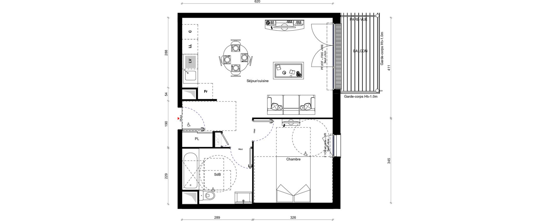 Appartement T2 de 45,70 m2 &agrave; Erquinghem-Lys Centre