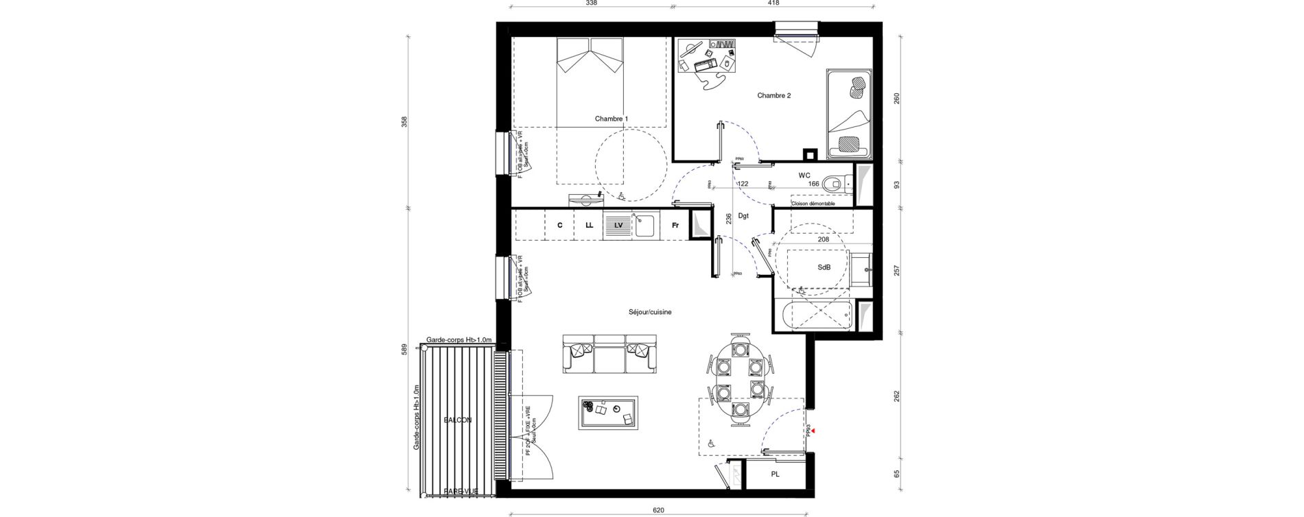 Appartement T3 de 65,40 m2 &agrave; Erquinghem-Lys Centre