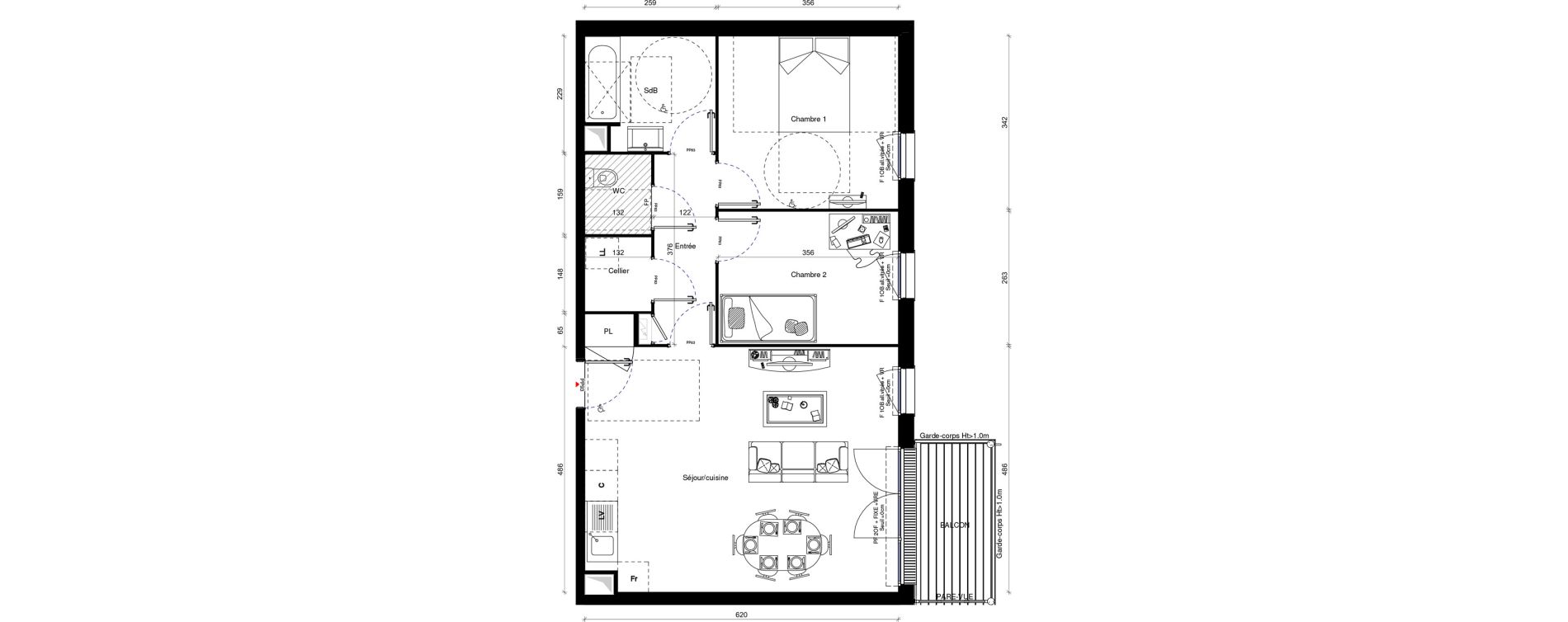 Appartement T3 de 66,30 m2 &agrave; Erquinghem-Lys Centre