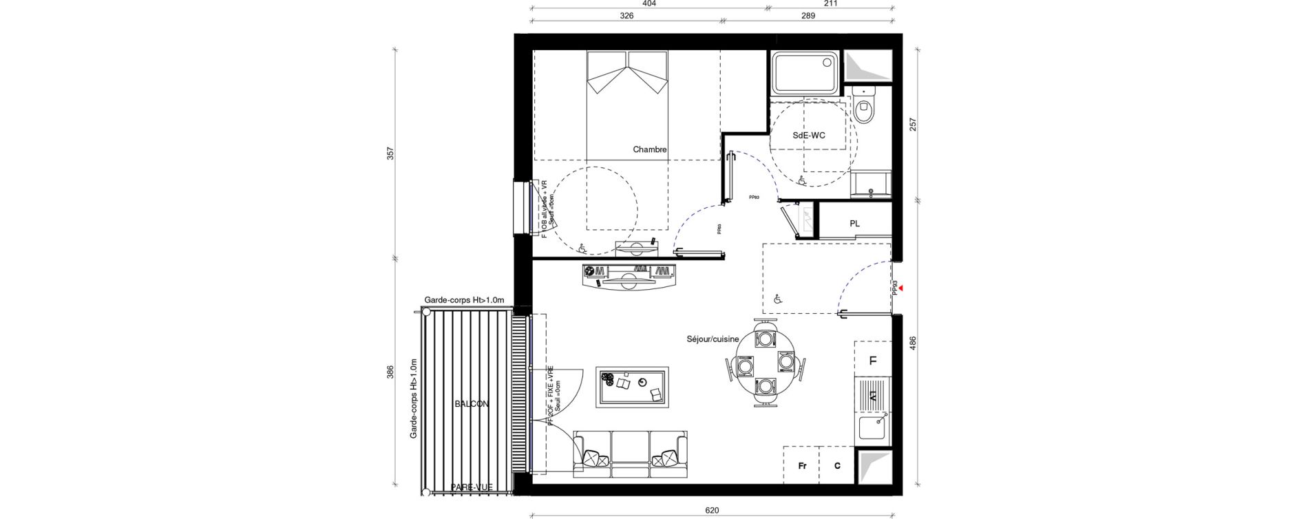 Appartement T2 de 44,50 m2 &agrave; Erquinghem-Lys Centre