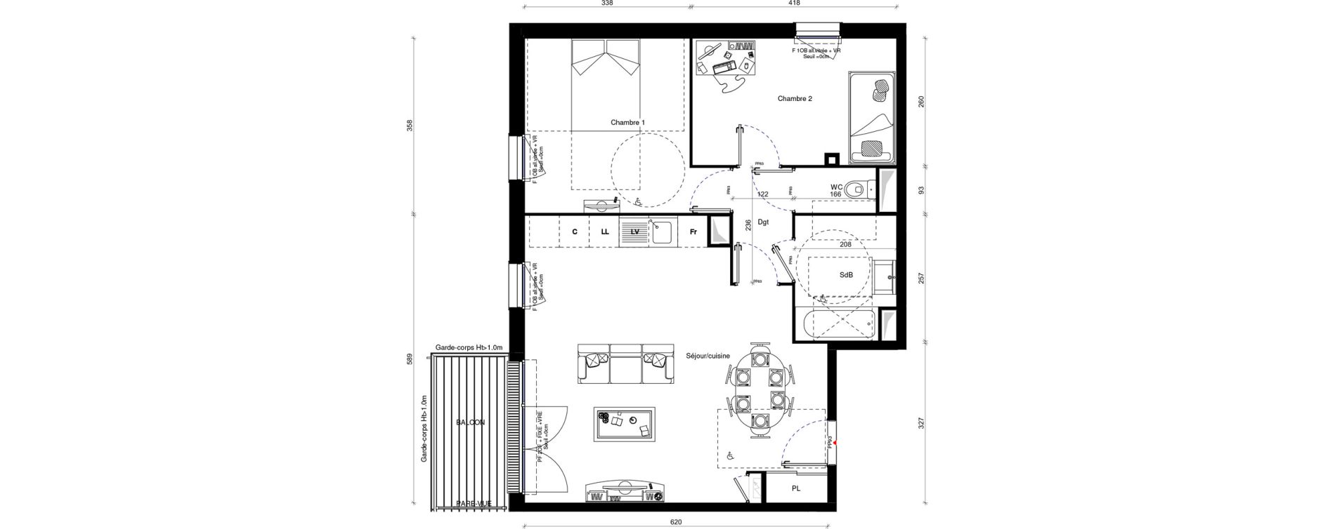 Appartement T3 de 65,40 m2 &agrave; Erquinghem-Lys Centre
