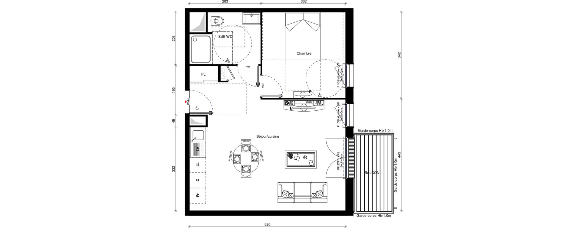 Appartement T2 de 47,10 m2 &agrave; Erquinghem-Lys Centre