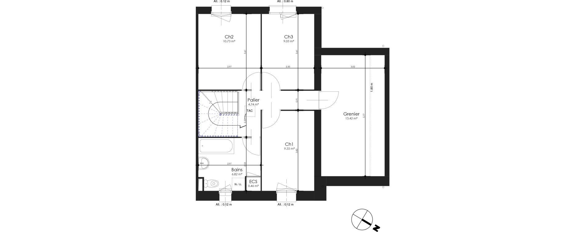 Maison T4 bis de 94,82 m2 &agrave; Estaires Centre