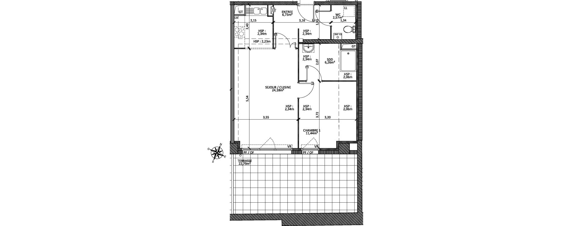 Appartement T2 de 51,18 m2 &agrave; Faches-Thumesnil Centre