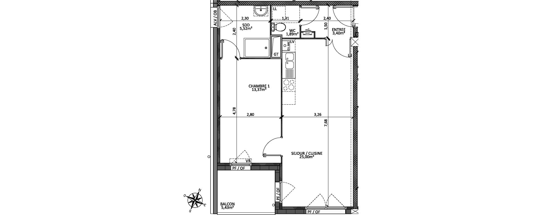 Appartement T2 de 49,18 m2 &agrave; Faches-Thumesnil Centre