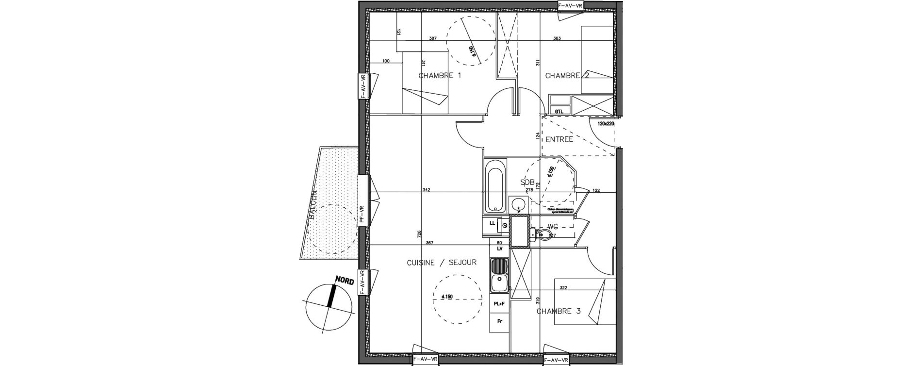Appartement T4 de 75,76 m2 &agrave; Hallennes-Lez-Haubourdin Centre