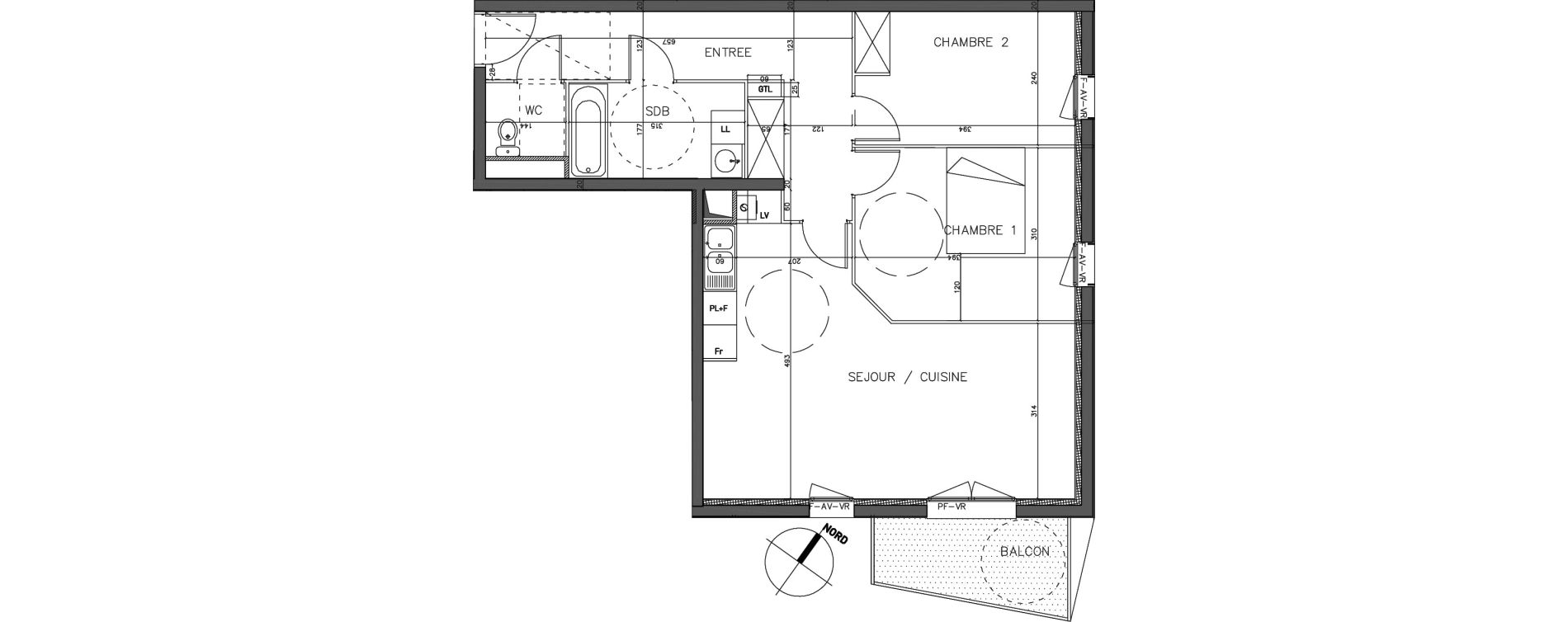 Appartement T3 de 67,12 m2 &agrave; Hallennes-Lez-Haubourdin Centre