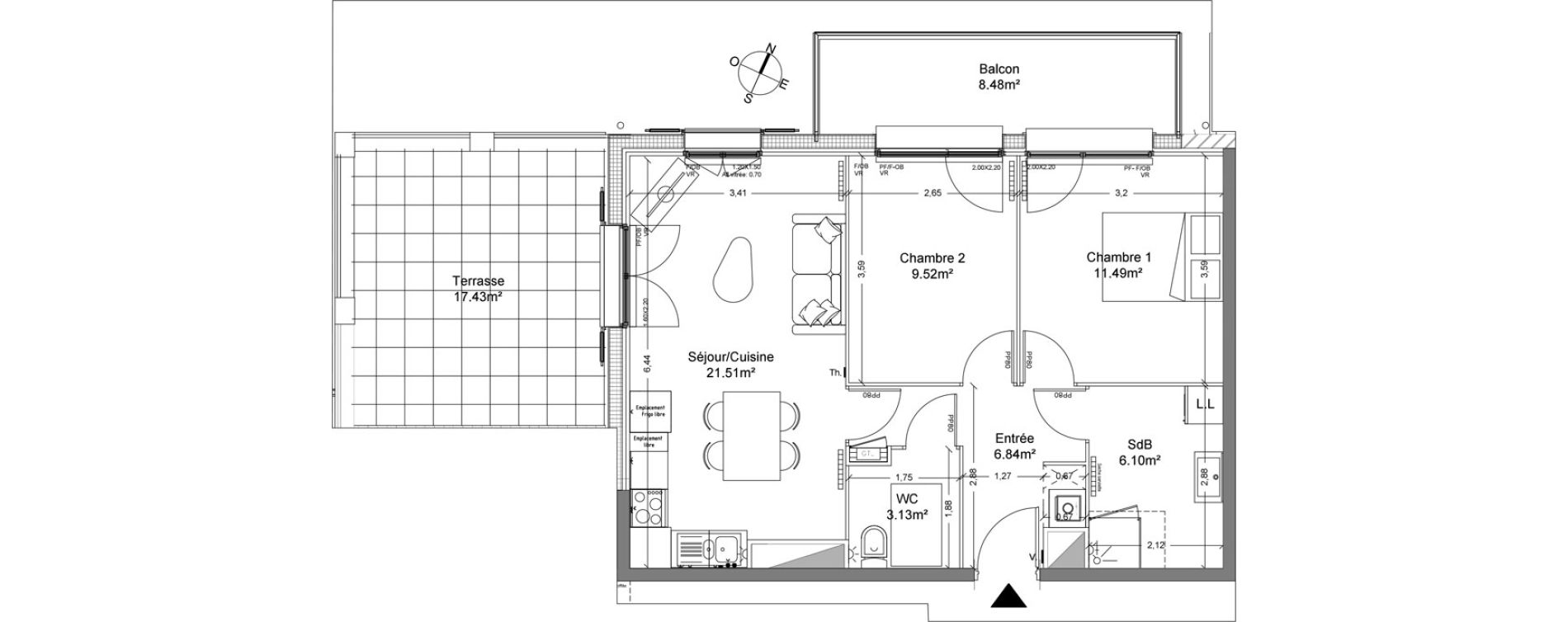 Appartement T3 de 58,59 m2 &agrave; Halluin Mont fleuri