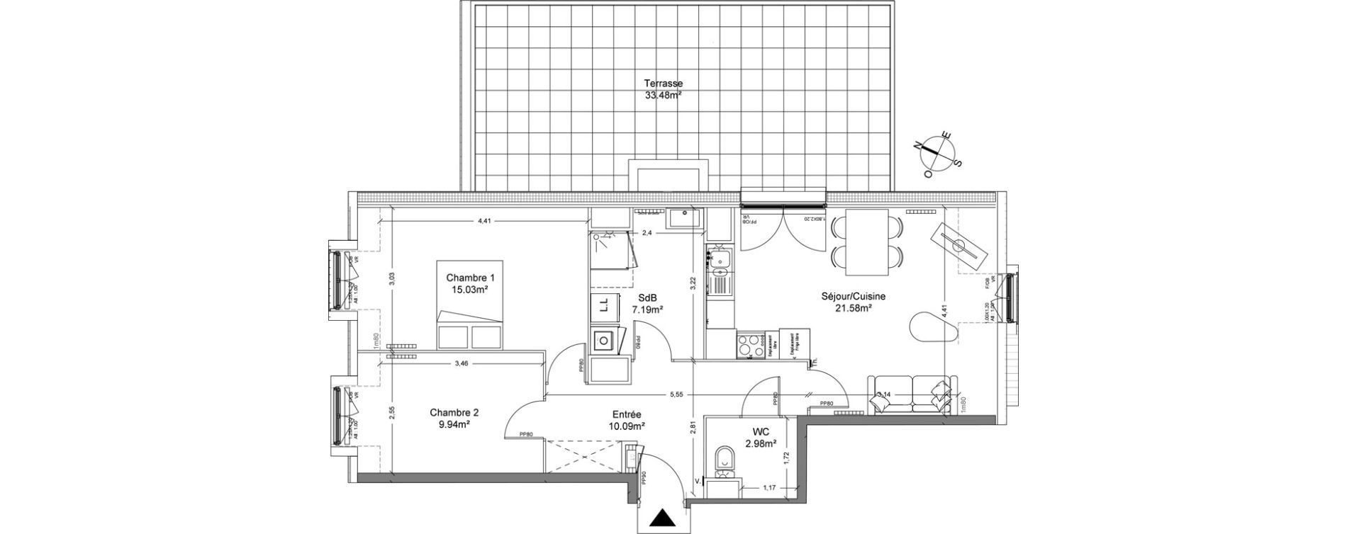 Appartement T3 de 66,81 m2 &agrave; Halluin Mont fleuri
