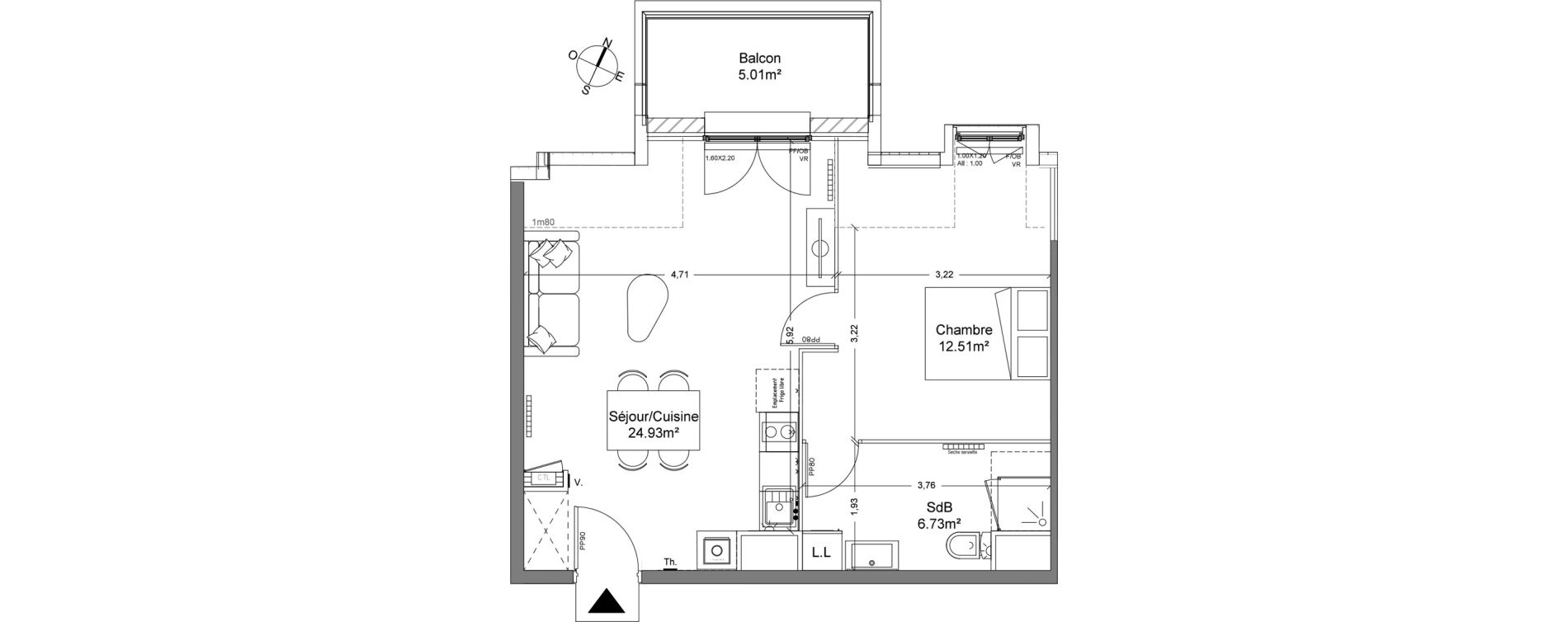 Appartement T2 de 44,17 m2 &agrave; Halluin Mont fleuri