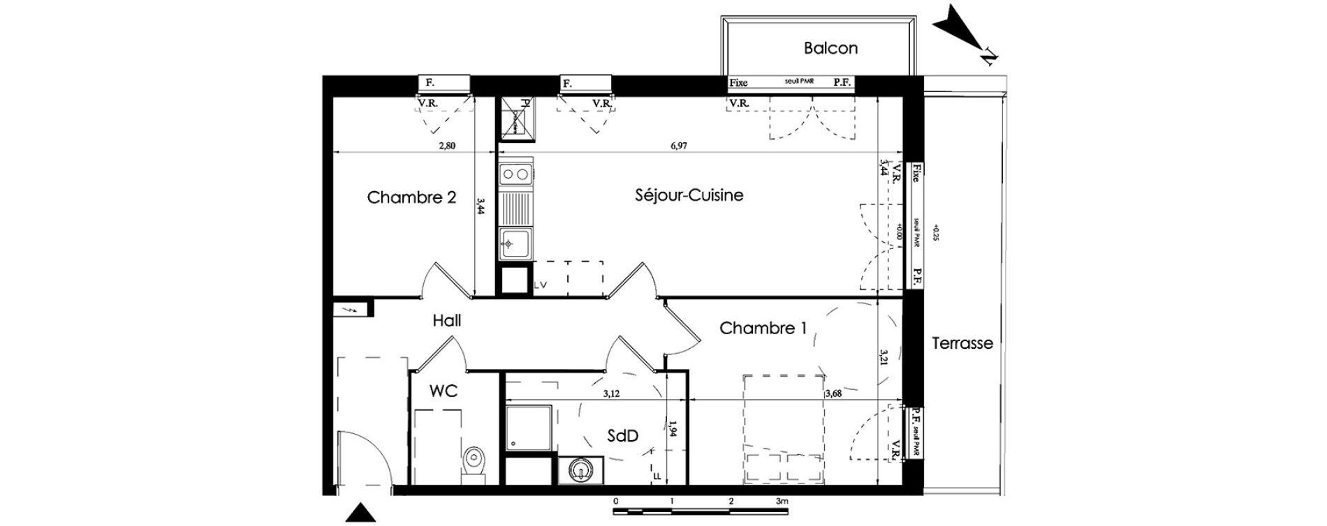 Appartement T3 de 62,50 m2 &agrave; Halluin Centre