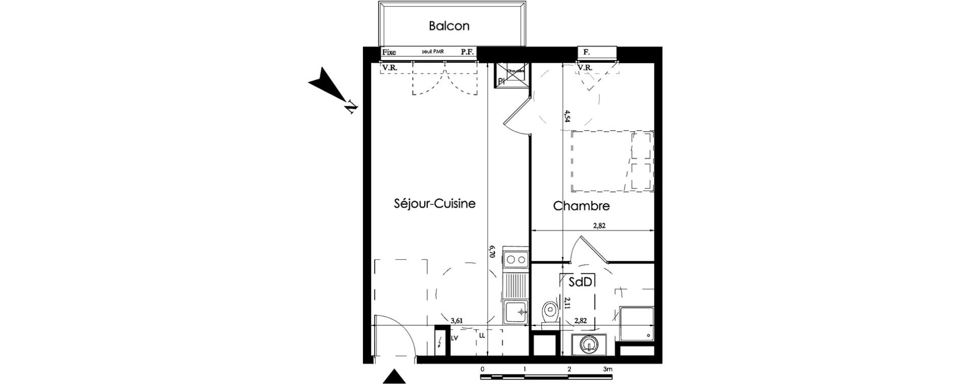 Appartement T2 de 42,00 m2 &agrave; Halluin Centre