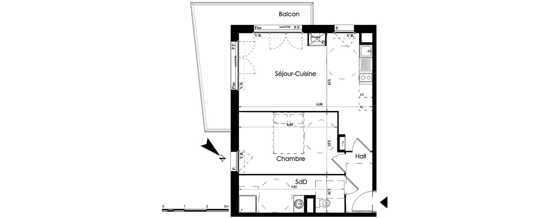 Appartement T2 de 48,00 m2 &agrave; Halluin Centre