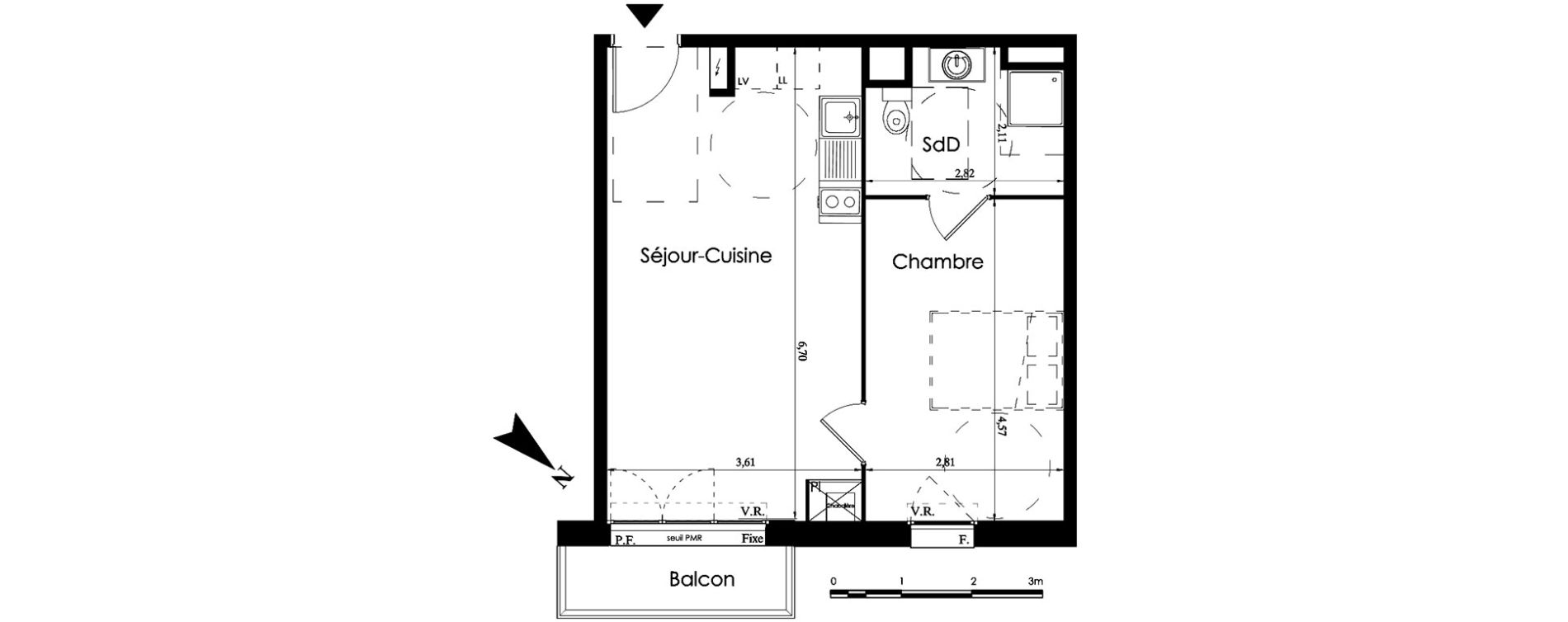 Appartement T2 de 42,00 m2 &agrave; Halluin Centre