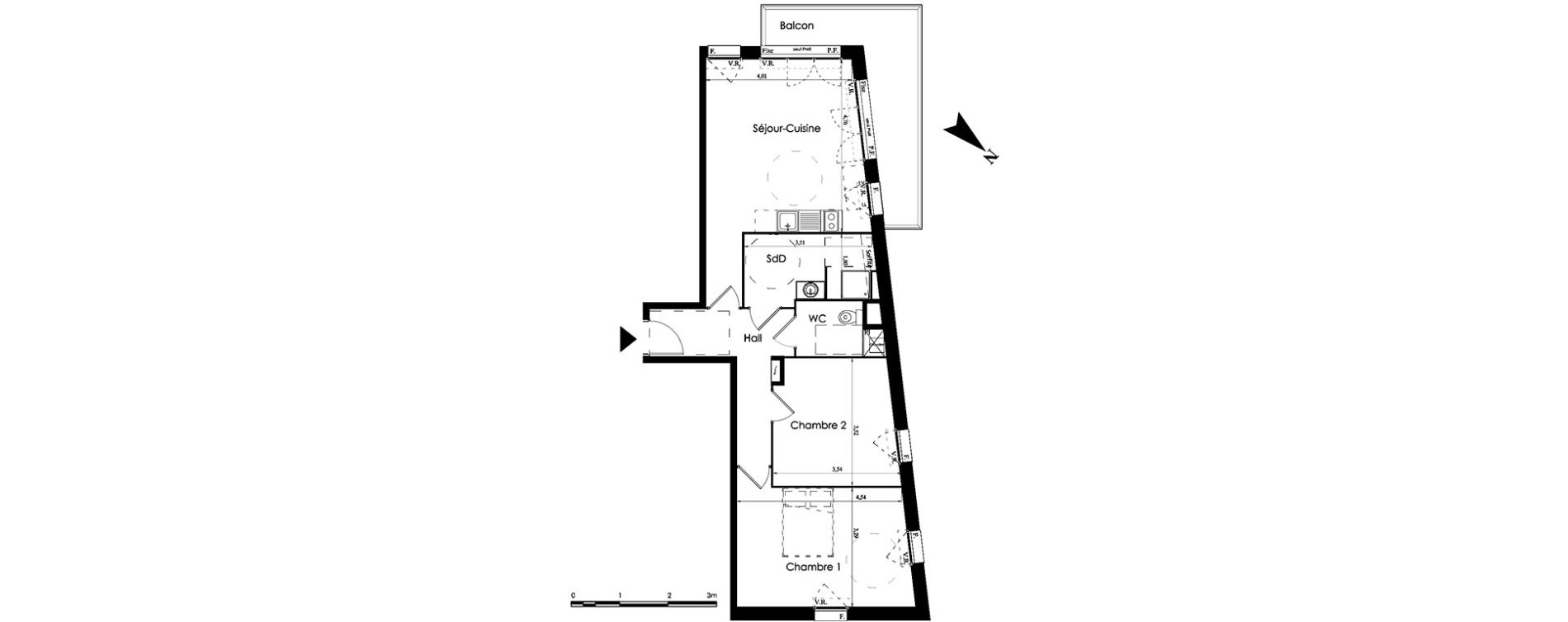 Appartement T3 de 67,50 m2 &agrave; Halluin Centre