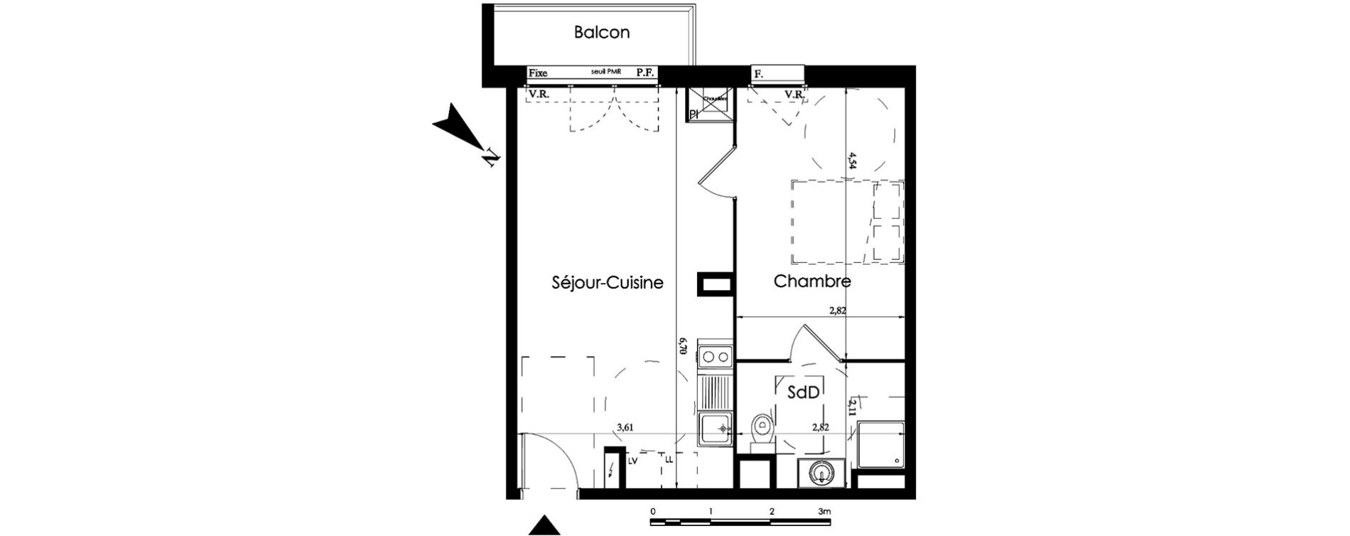 Appartement T2 de 41,50 m2 &agrave; Halluin Centre