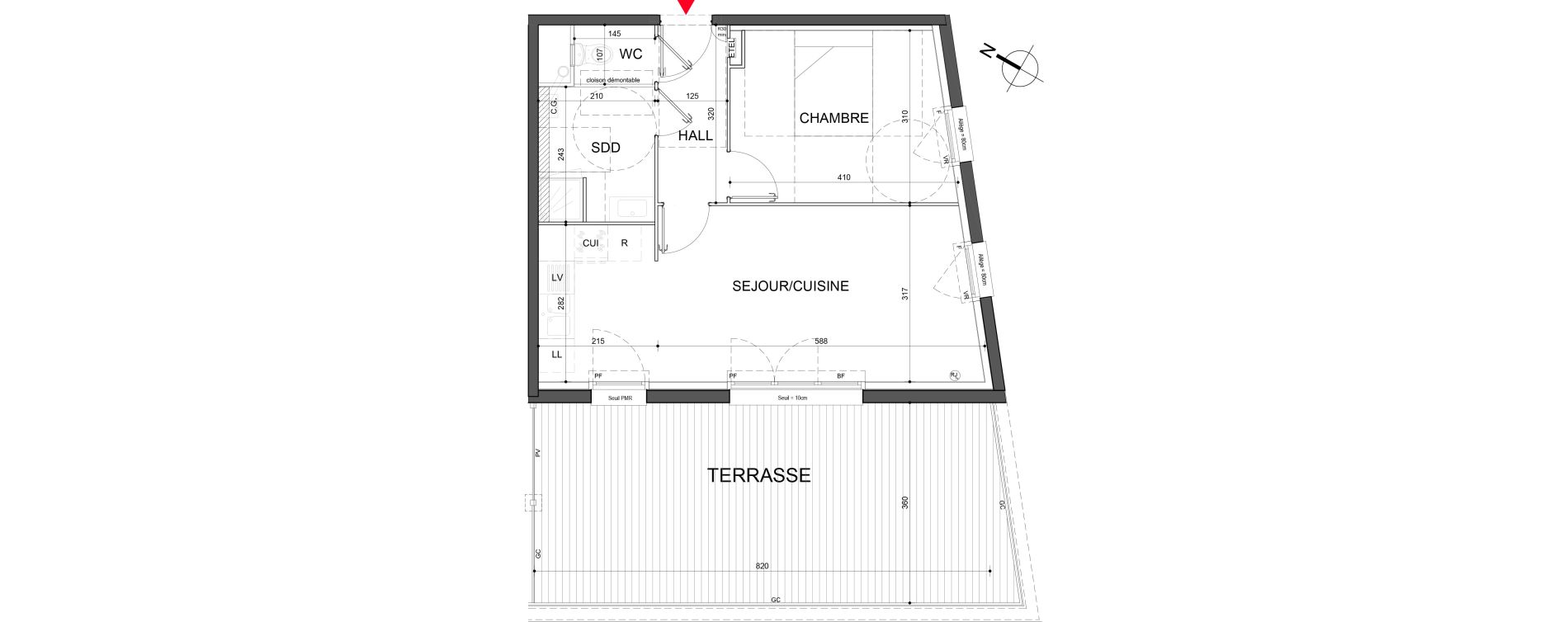 Appartement T2 de 46,45 m2 &agrave; Halluin Centre
