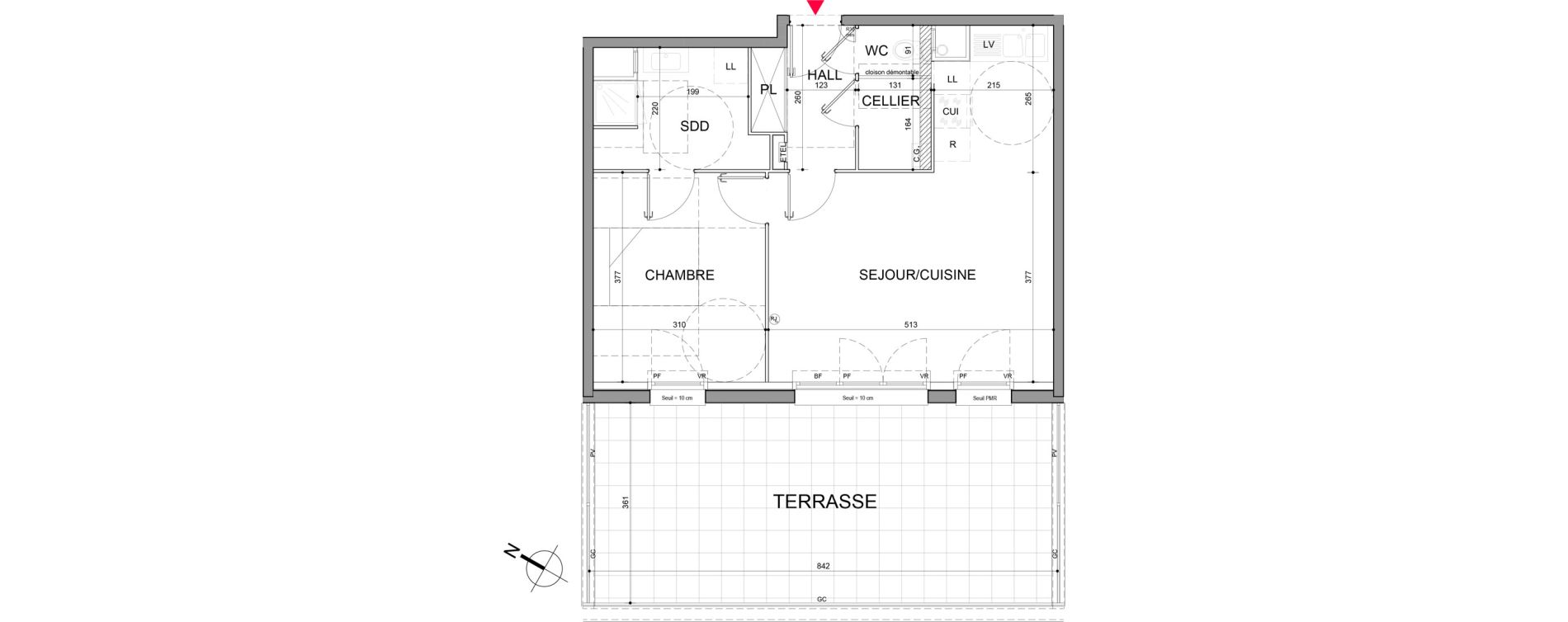 Appartement T2 de 49,75 m2 à Halluin Centre