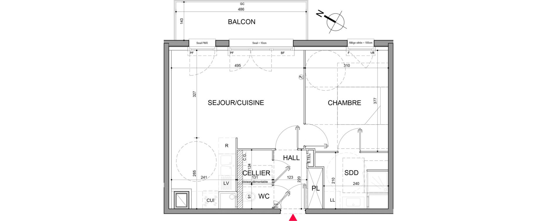 Appartement T2 de 45,35 m2 &agrave; Halluin Centre