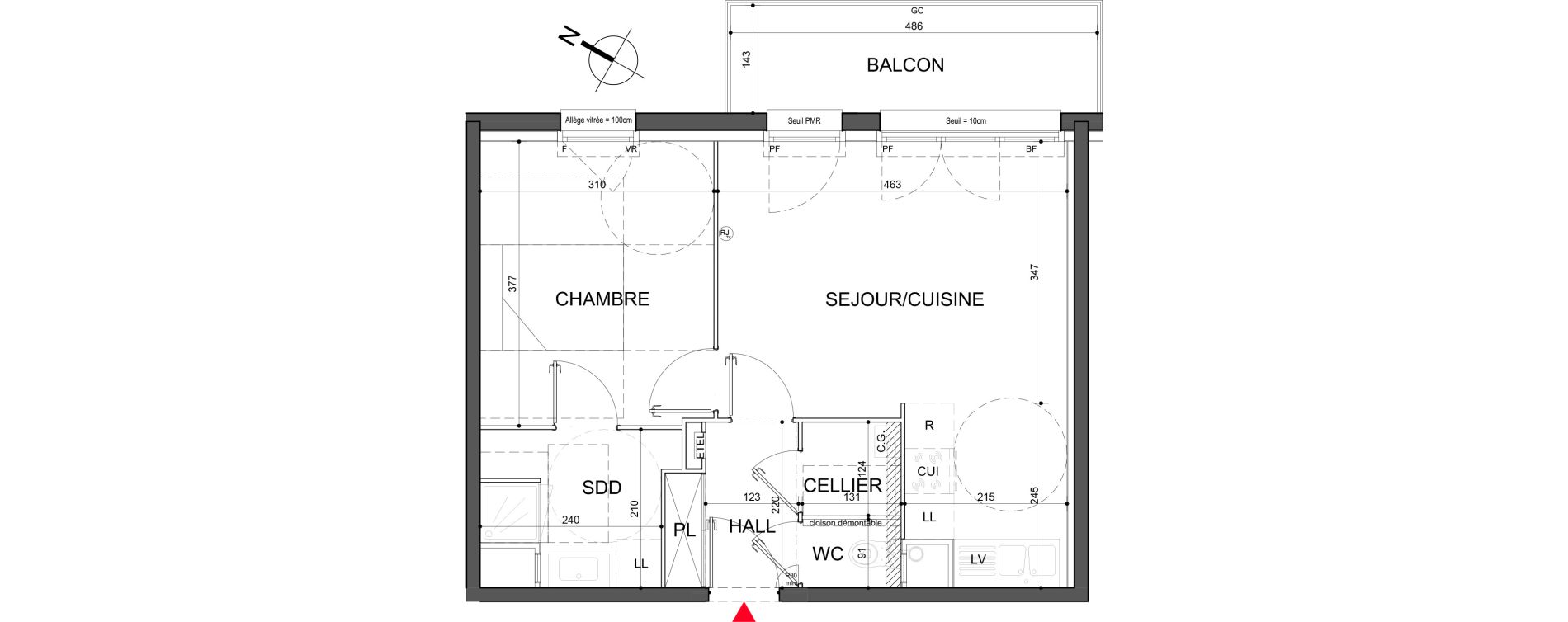 Appartement T2 de 44,05 m2 &agrave; Halluin Centre