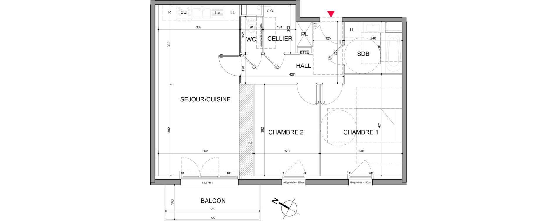 Appartement T3 de 66,85 m2 &agrave; Halluin Centre