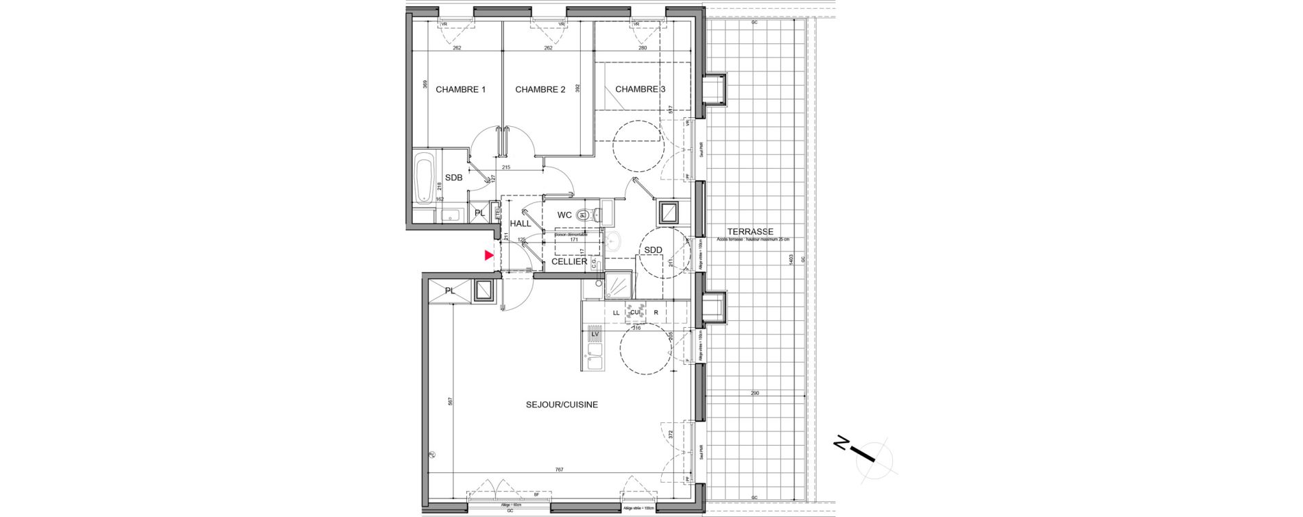 Appartement T4 de 101,65 m2 &agrave; Halluin Centre