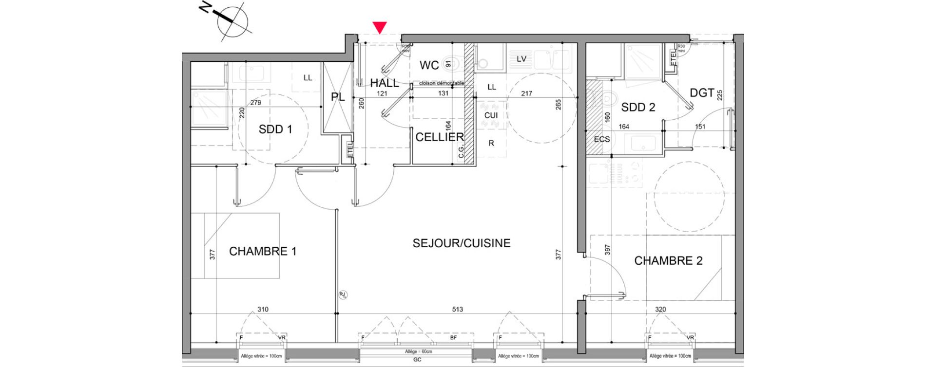 Appartement T3 de 69,15 m2 &agrave; Halluin Centre