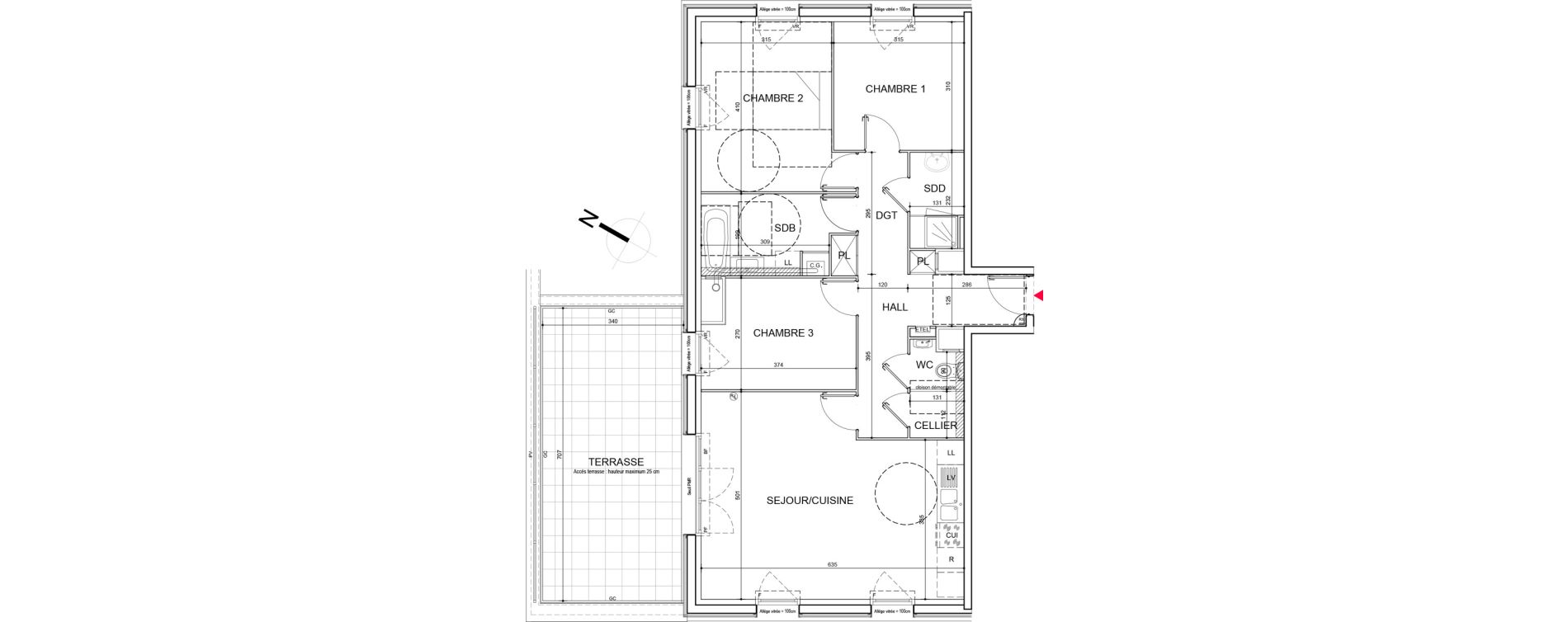 Appartement T4 de 86,75 m2 &agrave; Halluin Centre