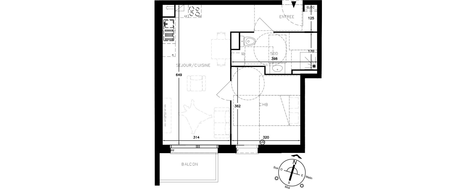 Appartement T2 de 42,17 m2 &agrave; Haubourdin Centre