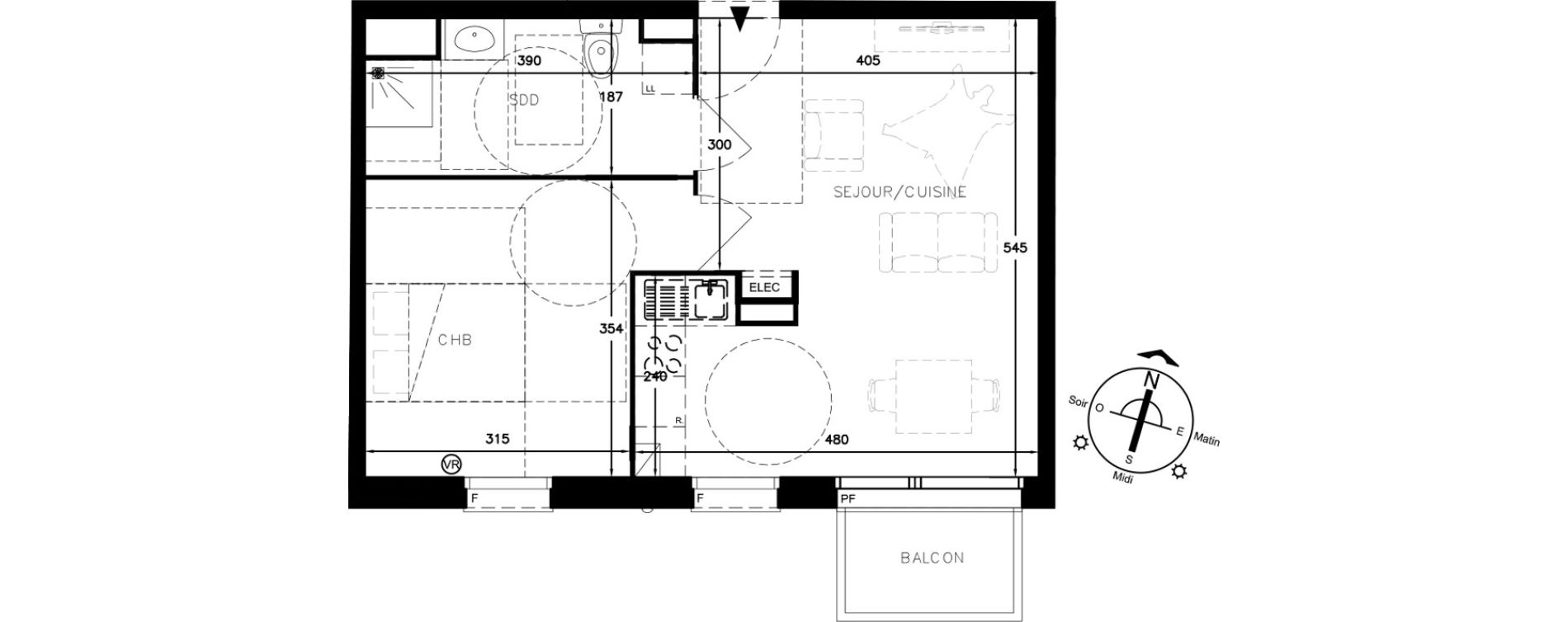 Appartement T2 de 41,97 m2 &agrave; Haubourdin Centre