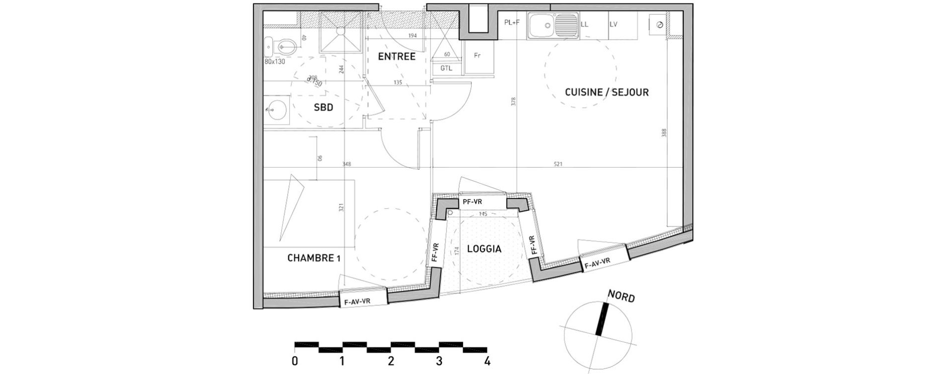 Appartement T2 de 41,65 m2 &agrave; Haubourdin Centre