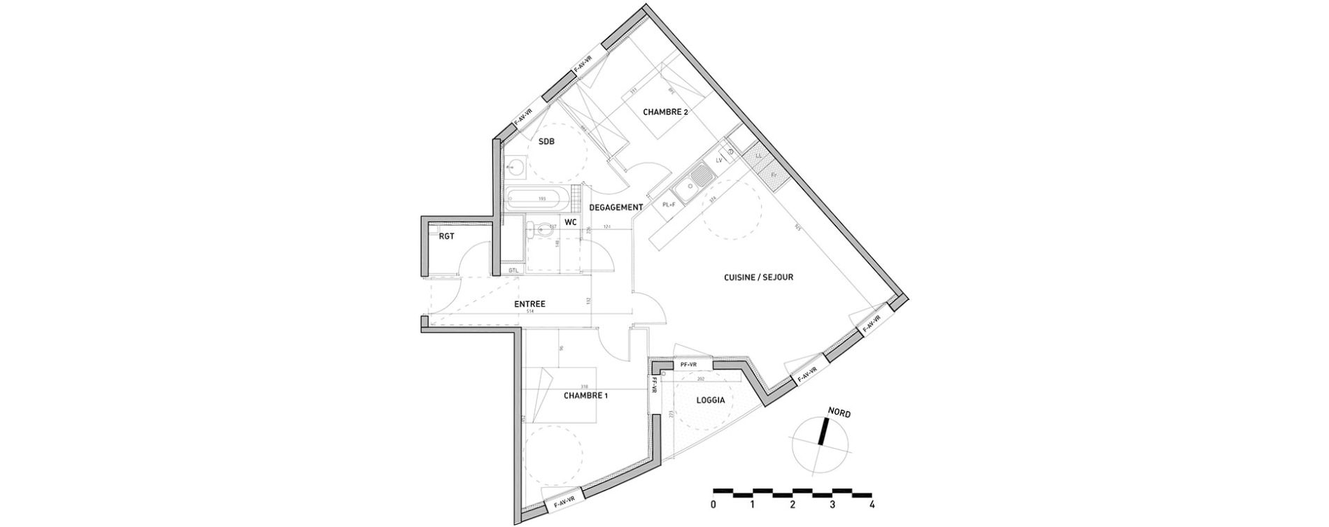 Appartement T3 de 68,13 m2 &agrave; Haubourdin Centre