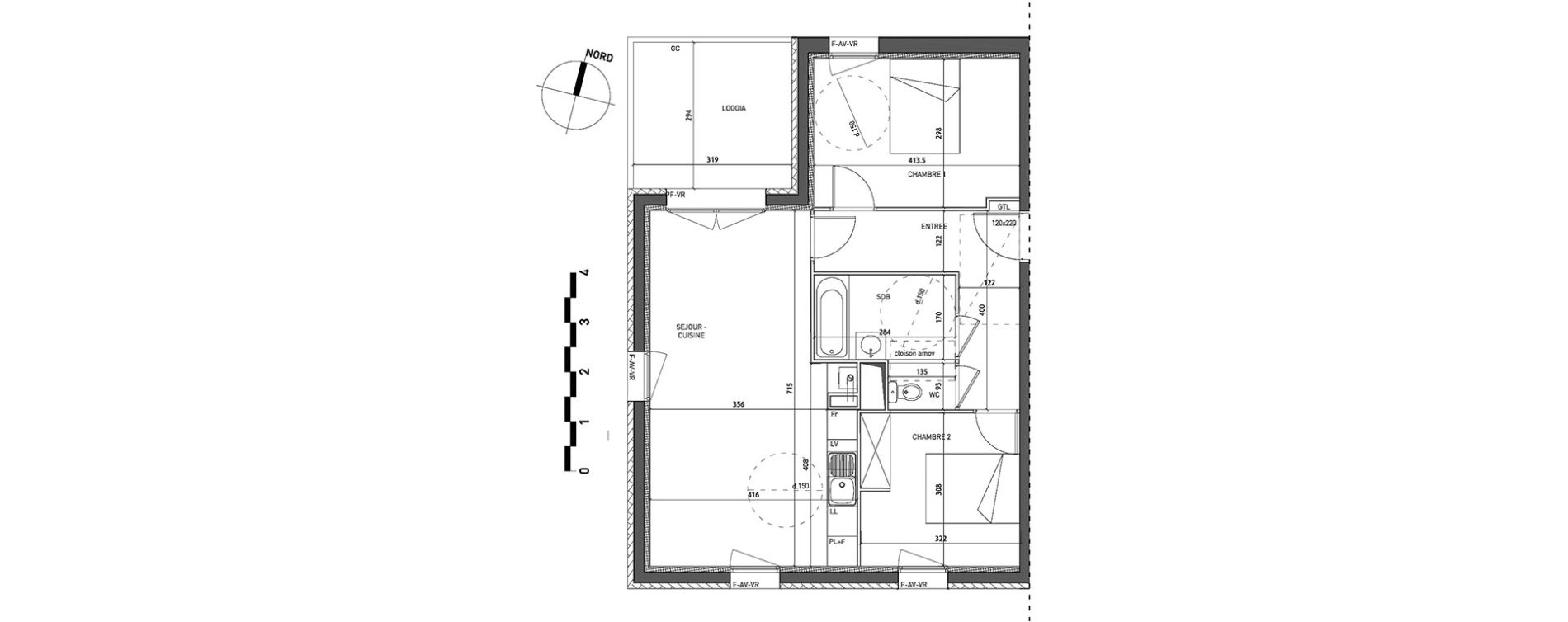 Appartement T3 de 63,25 m2 &agrave; Haubourdin Centre