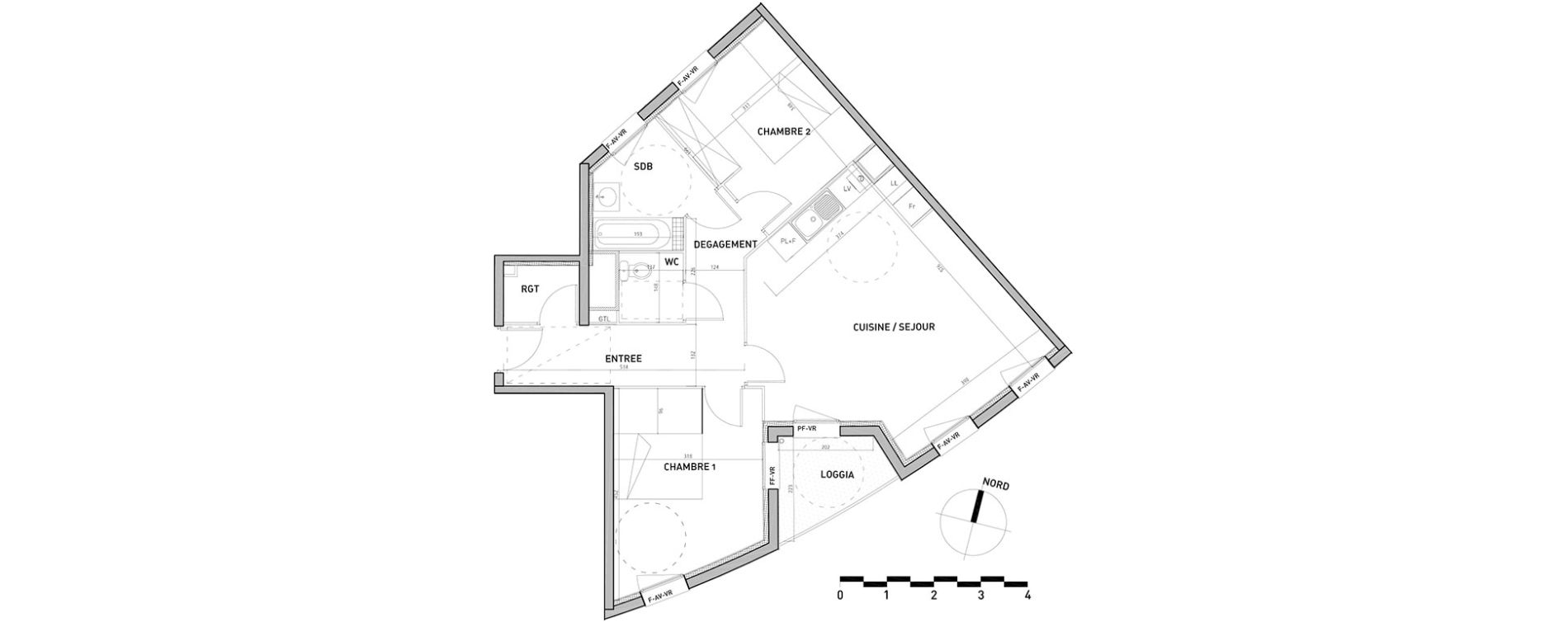 Appartement T3 de 68,13 m2 &agrave; Haubourdin Centre