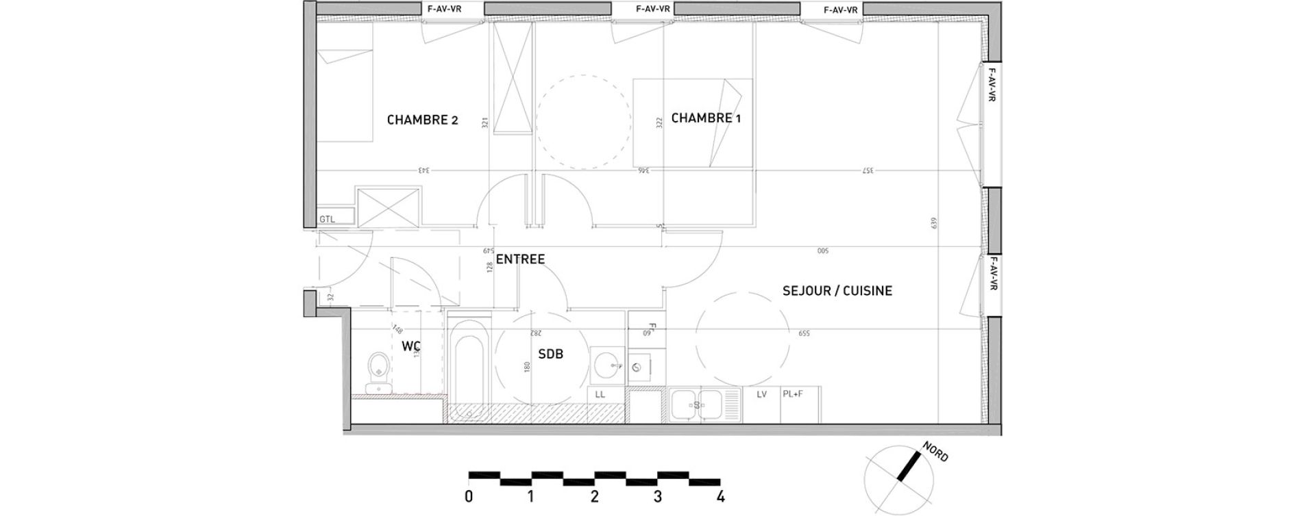 Appartement T3 de 63,84 m2 &agrave; Haubourdin Centre