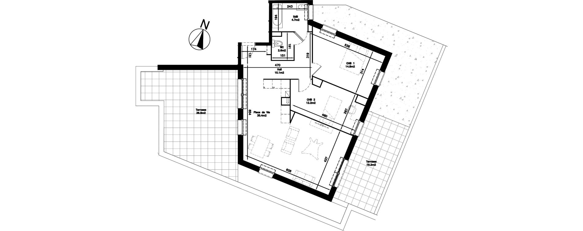 Appartement T3 de 79,80 m2 &agrave; Haubourdin Centre