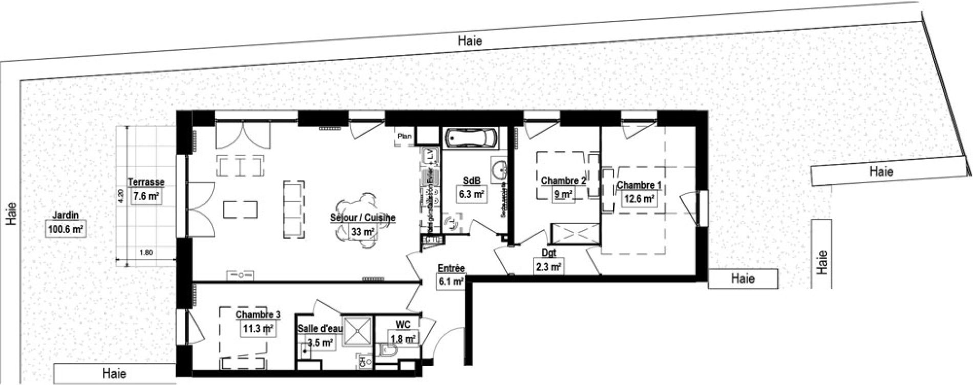 Appartement T4 de 86,00 m2 &agrave; Haubourdin Centre