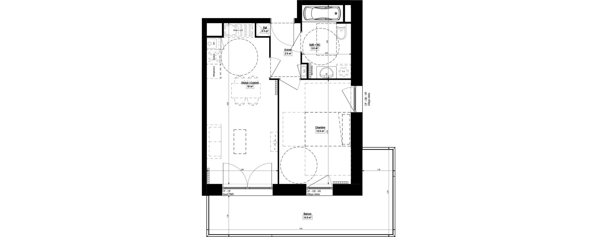 Appartement T2 de 39,80 m2 &agrave; Haubourdin Centre