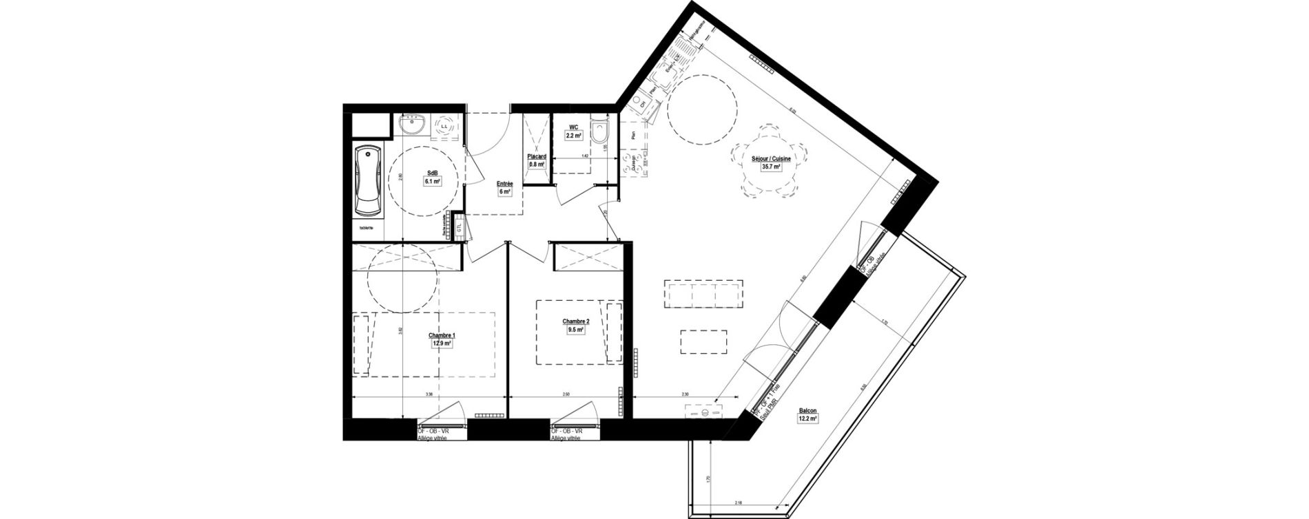 Appartement T3 de 73,20 m2 &agrave; Haubourdin Centre