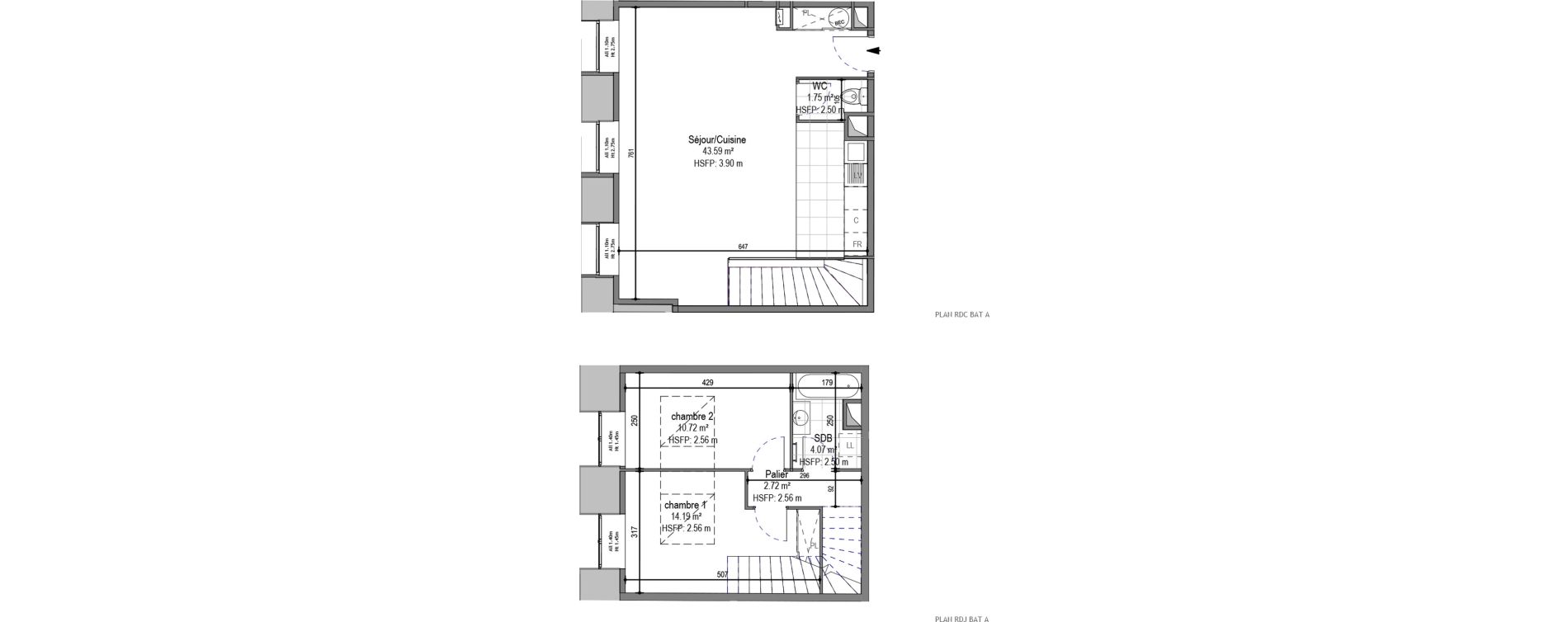 Duplex T3 de 77,04 m2 &agrave; Hautmont Cimeti&egrave;re - &eacute;glise