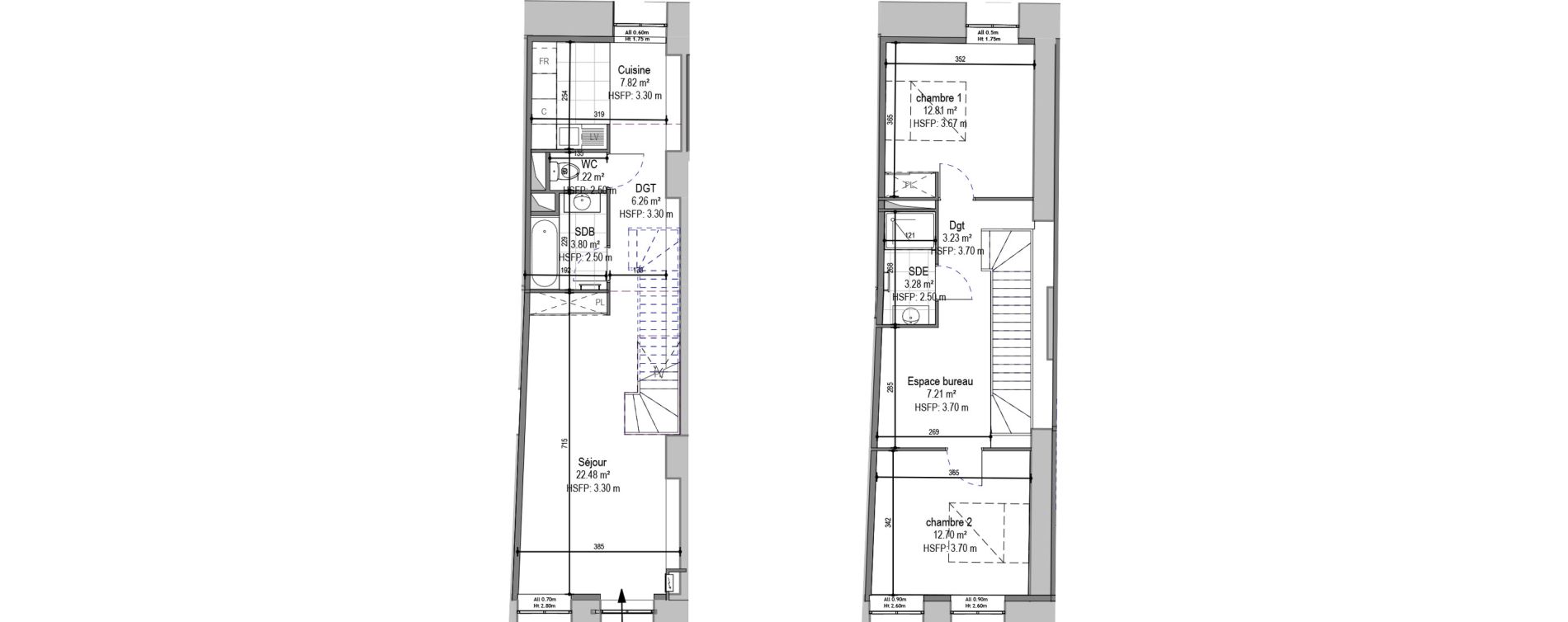 Duplex T3 de 80,81 m2 &agrave; Hautmont Cimeti&egrave;re - &eacute;glise