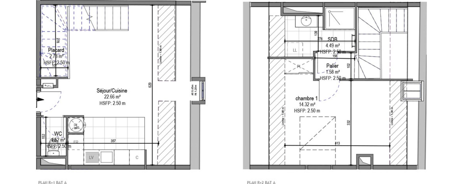 Duplex T2 de 47,35 m2 &agrave; Hautmont Cimeti&egrave;re - &eacute;glise
