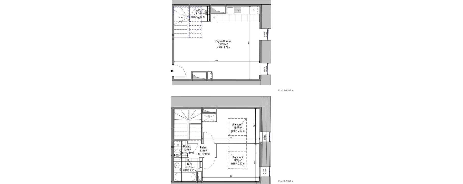 Duplex T3 de 64,13 m2 &agrave; Hautmont Cimeti&egrave;re - &eacute;glise
