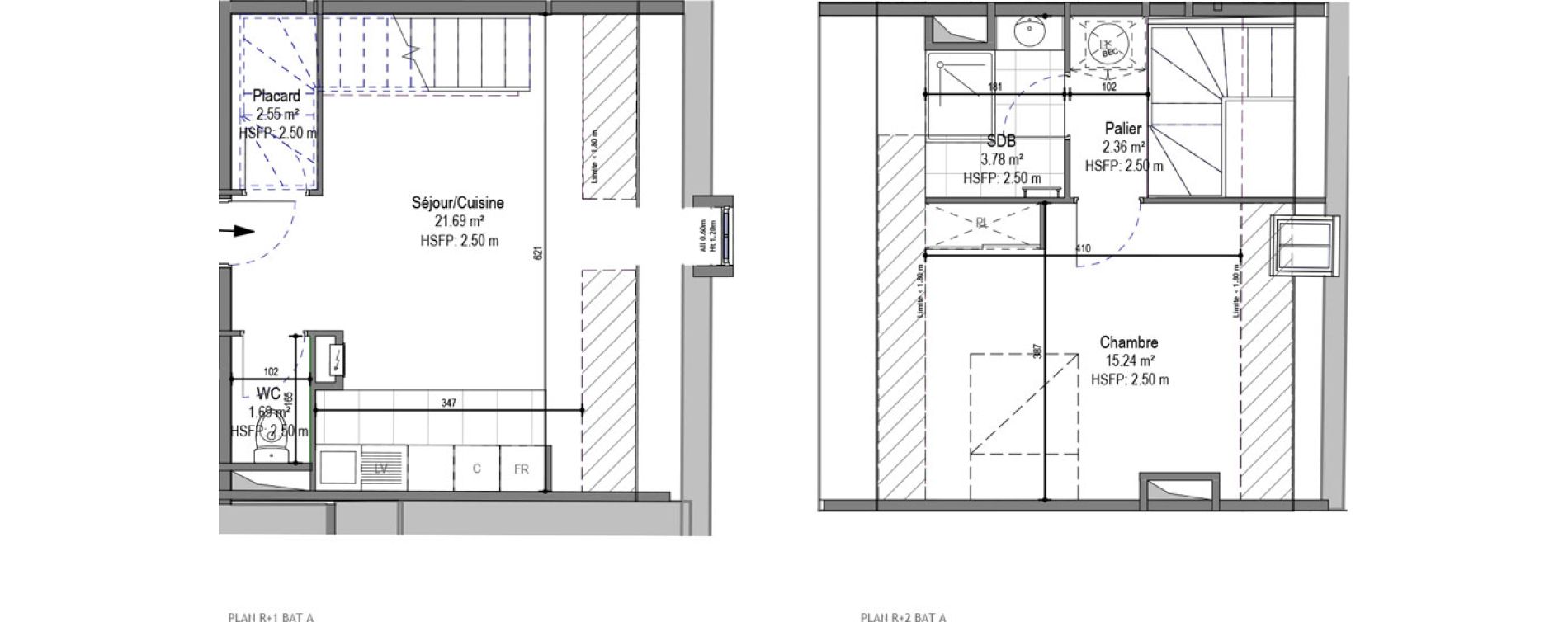 Duplex T2 de 47,31 m2 &agrave; Hautmont Cimeti&egrave;re - &eacute;glise