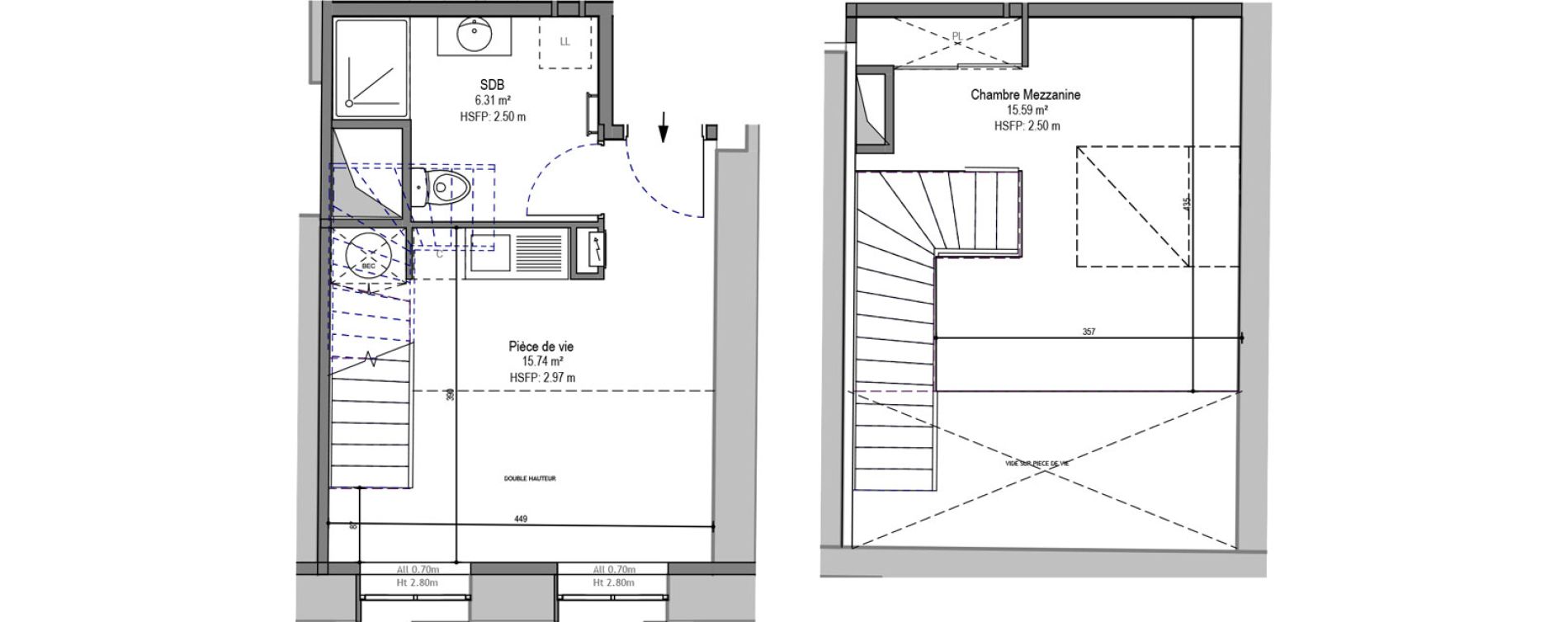 Duplex T1 bis de 37,64 m2 &agrave; Hautmont Cimeti&egrave;re - &eacute;glise