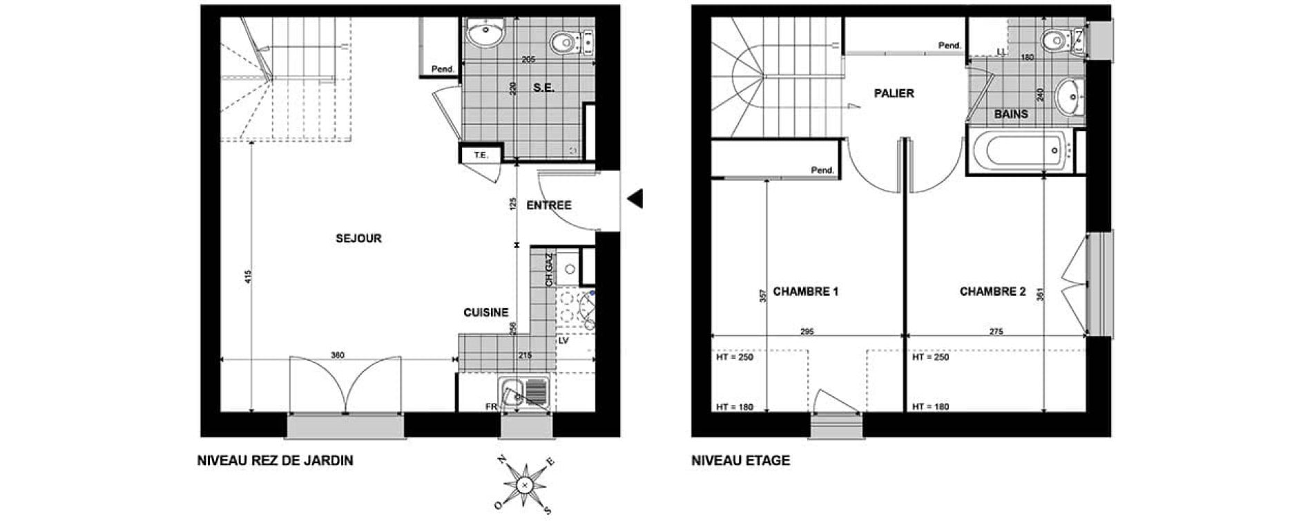 Duplex T3 de 61,90 m2 &agrave; Hem Centre