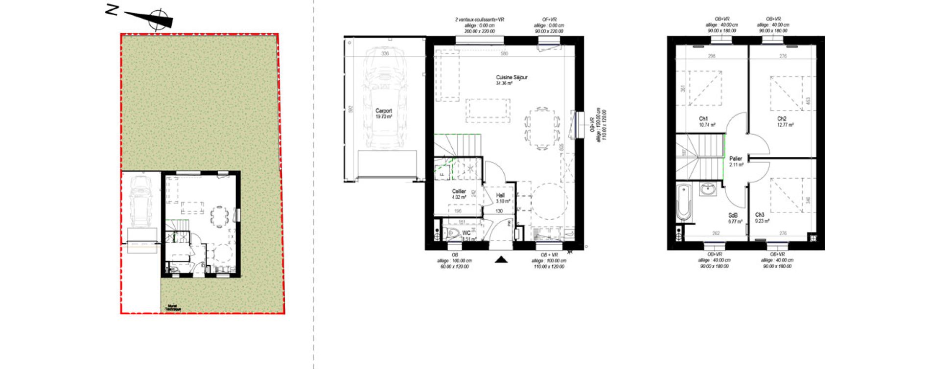 Maison T4 de 84,60 m2 &agrave; Herlies Centre