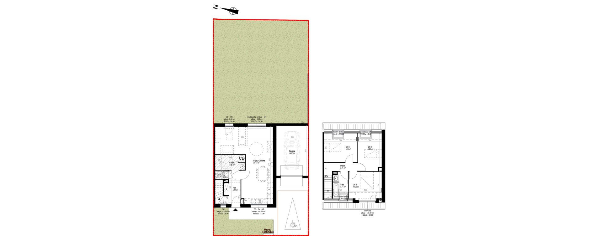 Maison T4 de 84,72 m2 &agrave; Herlies Centre