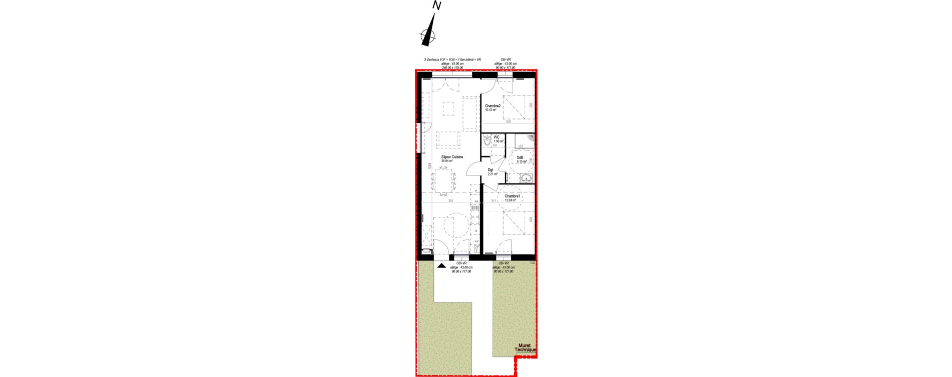 Maison T3 de 69,64 m2 &agrave; Herlies Centre