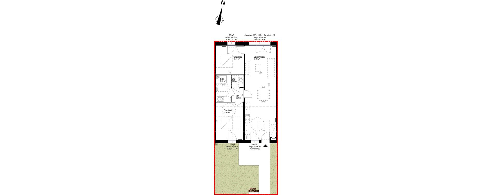Maison T3 de 69,71 m2 &agrave; Herlies Centre